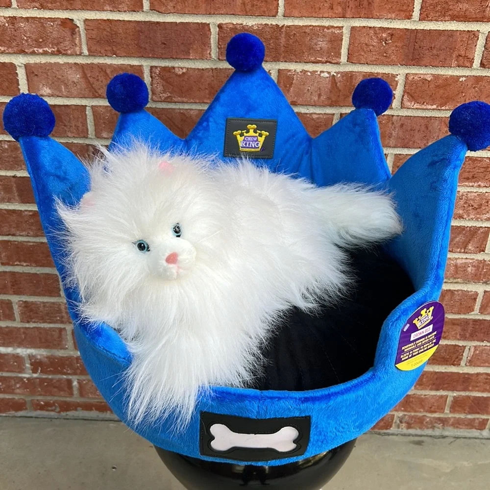 Chew King Small Pet Royal Blue Crown Pet Bed